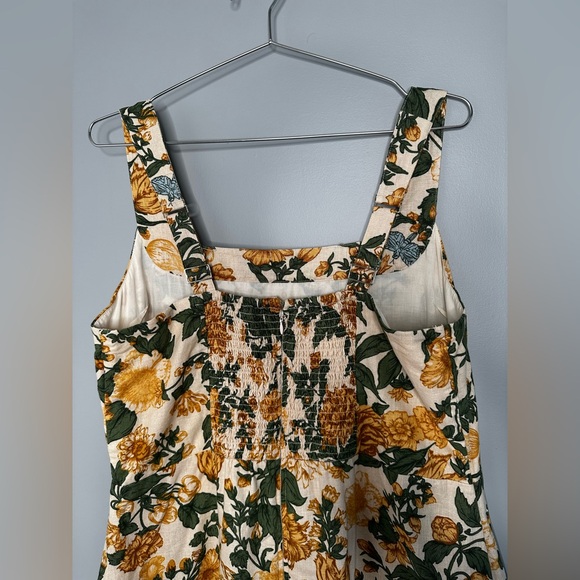 Orange Yellow with Blue Accent Linen Sundress - Picture 11 of 16